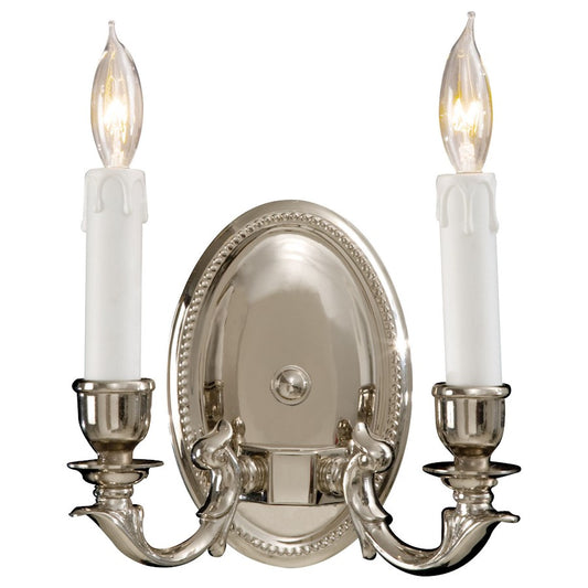 Metropolitan Lighting 8in 2-Light Wall Sconce | Traditional Polished Chrome and Clear Glass | Bathroom & Hallway Accent Light | Model N9809-PC
