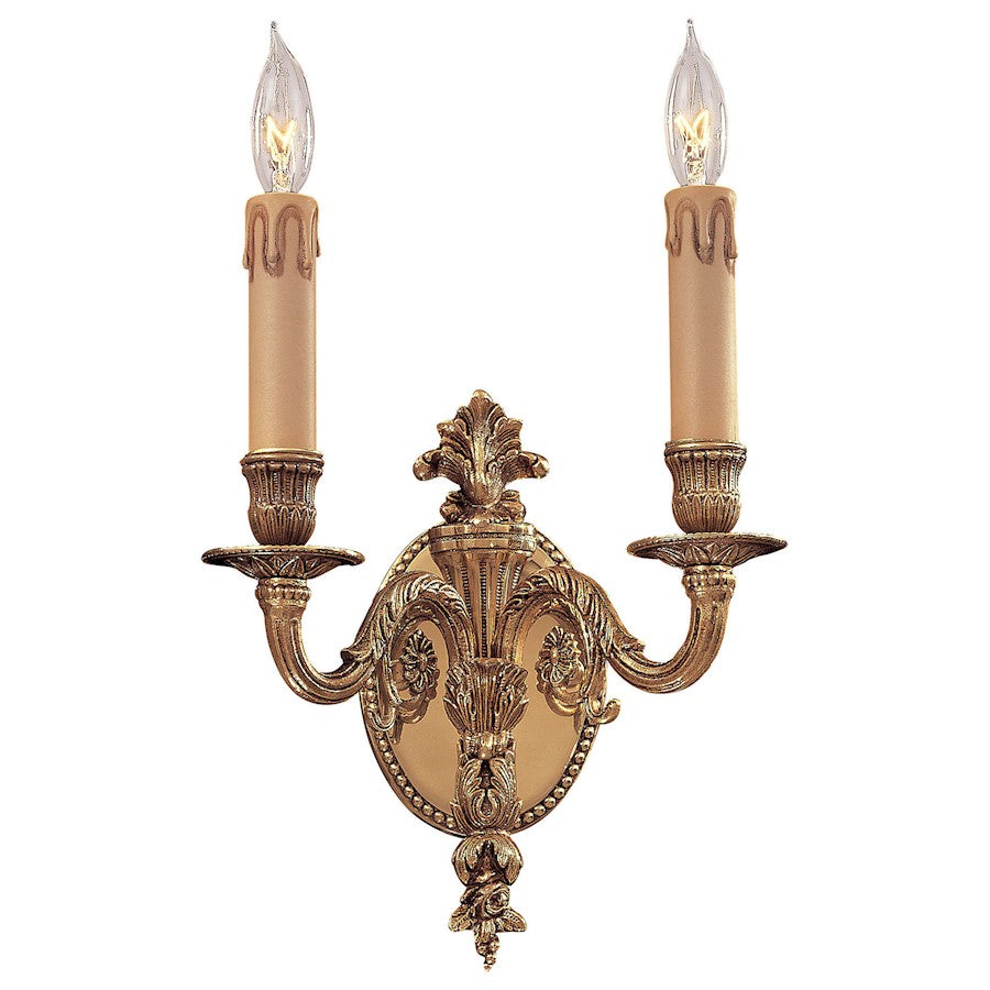 Metropolitan Lighting 2-Light Wall Sconce | Traditional Renaissance Gold | Hallway & Living Room Accent | 9 x 12 in | Model N9812