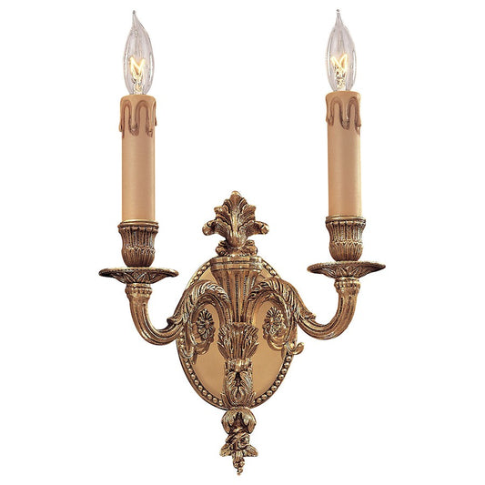 Metropolitan Lighting 2-Light Wall Sconce | Traditional Renaissance Gold | Hallway & Living Room Accent | 9 x 12 in | Model N9812