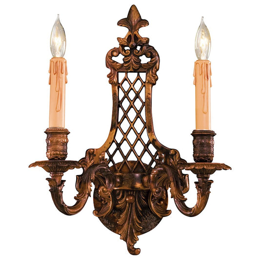 Metropolitan Lighting 2-Light Wall Sconce | Traditional Oxide Brass | Hallway & Bathroom Accent Light | 16 x 7 x 12 in | Model N9813-2