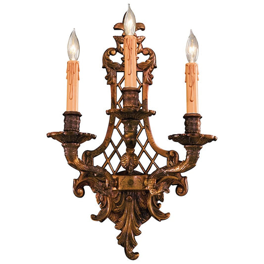 Metropolitan Lighting 3-Light Wall Sconce | Traditional Oxide Brass | Hallway & Bathroom Accent Light | 12 x 8 x 22 in | Model N9813-3