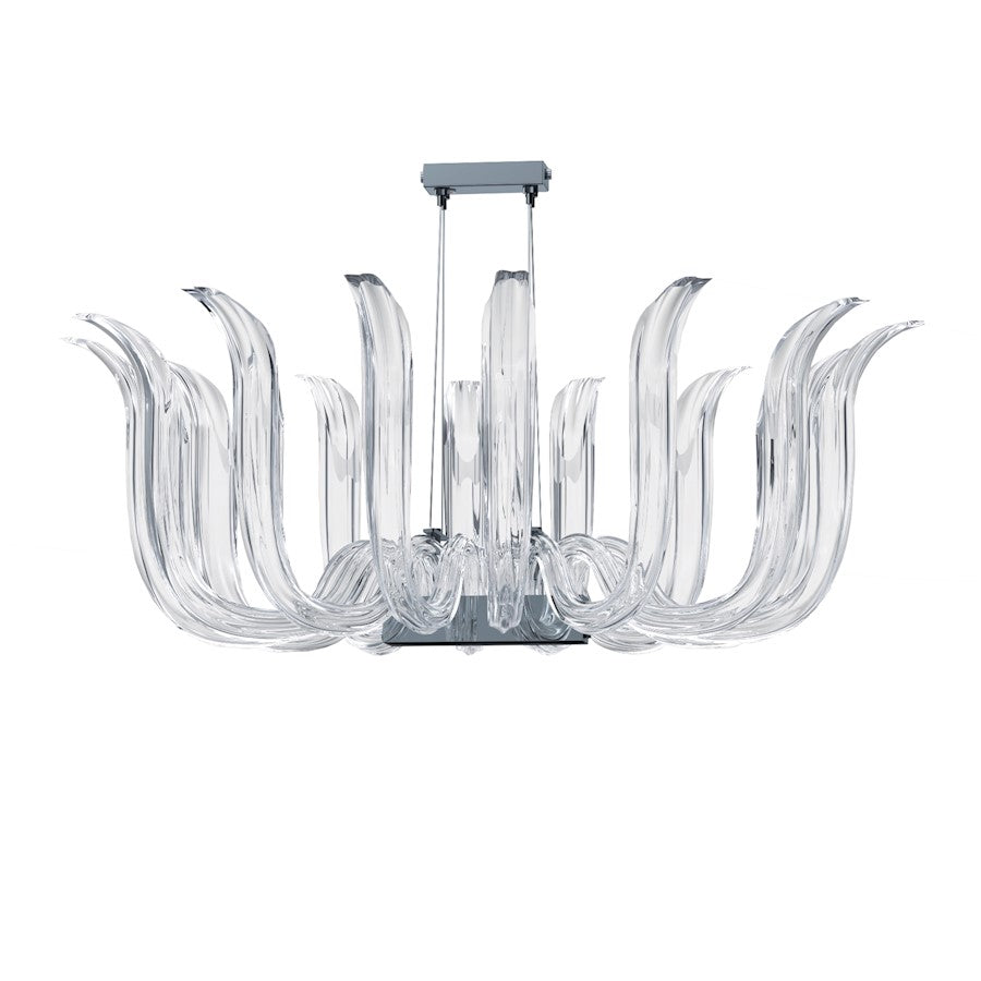 12 Light Pendant, Polished Nickel