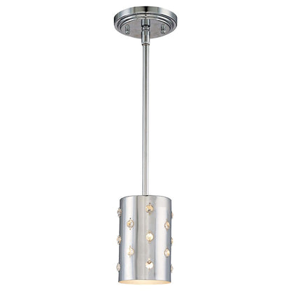 George Kovacs Bling Bling 4in 1-Light Mini Pendant | Contemporary Chrome and Crystal | Kitchen Island & Accent | 4 x 4 x 6.5 in | Model P031-077