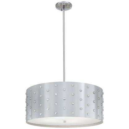 George Kovacs Bling Bling 22in 4-Light Pendant | Contemporary Chrome and Crystal | Kitchen Island & Dining Room | 22 x 22 x 10 in | Model P034-077