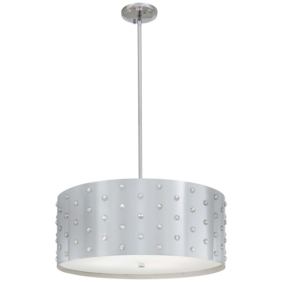 George Kovacs Bling Bling 22in 4-Light Pendant | Contemporary Chrome and Crystal | Kitchen Island & Dining Room | 22 x 22 x 10 in | Model P034-077