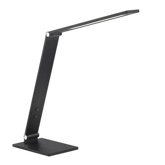 Minka George Kovacs LED 14in Table Lamp | Modern Anodized Brush Coal Aluminum | Desk & Living Room Task Light | 4 x 14 in | Model P083-66F-L