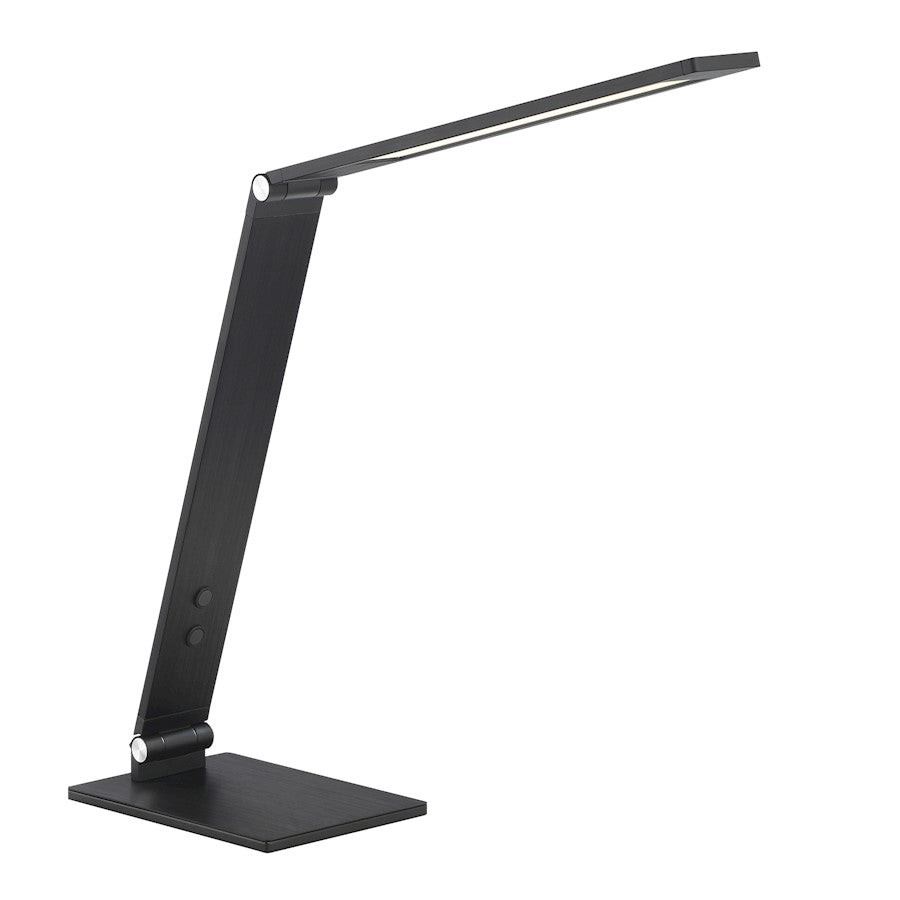 Minka George Kovacs LED 14in Table Lamp | Modern Anodized Brush Coal Aluminum | Desk & Living Room Task Light | 4 x 14 in | Model P083-66F-L