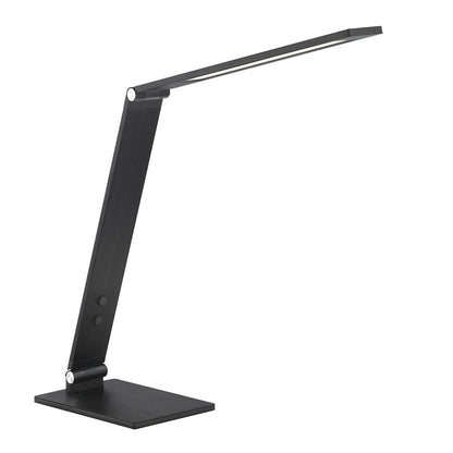 Minka George Kovacs LED 14in Table Lamp | Modern Anodized Brush Coal Aluminum | Desk & Living Room Task Light | 4 x 14 in | Model P083-66F-L