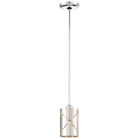 George Kovacs Crowned 4in LED Mini Pendant | Chrome Stainless Steel and Clear Crystal | Kitchen Island & Dining Room | Model P1031-077-L