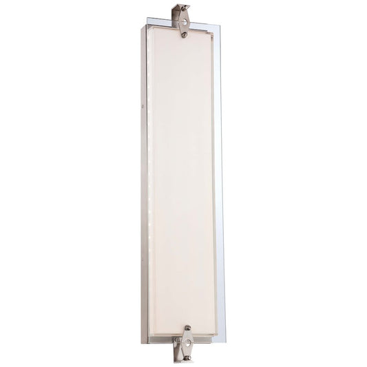 George Kovacs Cuff Link 27in 1-Light Wall Sconce | Contemporary Brushed Nickel | Hallway & Bedroom Accent | W 27 x D 4 x H 6 in | Model P1123-084-L