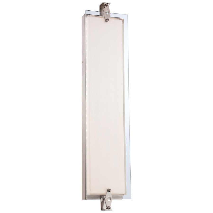 George Kovacs Cuff Link 27in 1-Light Wall Sconce | Contemporary Brushed Nickel | Hallway & Bedroom Accent | W 27 x D 4 x H 6 in | Model P1123-084-L