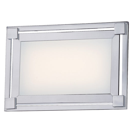 George Kovacs Framed 9in 1-Light LED Bath Vanity Light | Contemporary Chrome | Bathroom Vanity & Powder Room | 9 x 6 x 2 in | Model P1161-077-L