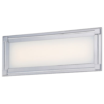 George Kovacs Framed 16in LED Bath Vanity Light | Contemporary Chrome | Bathroom Vanity Lighting | 16 x 2 x 6 in | Model P1162-077-L