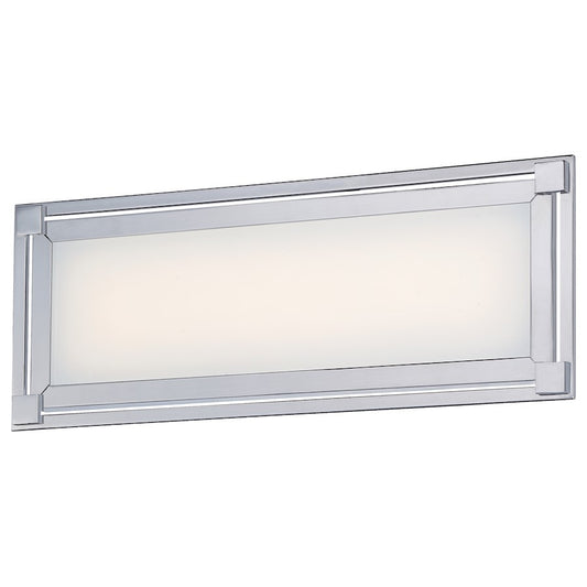 George Kovacs Framed 16in LED Bath Vanity Light | Contemporary Chrome | Bathroom Vanity Lighting | 16 x 2 x 6 in | Model P1162-077-L