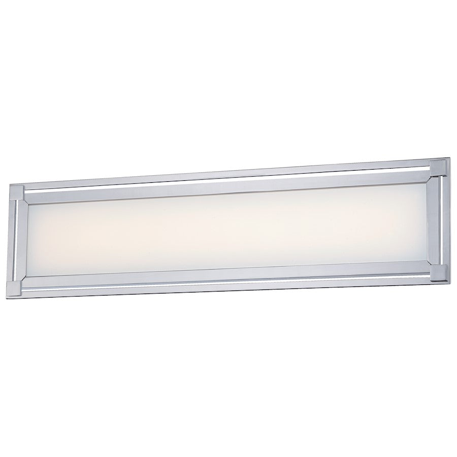 George Kovacs Framed 24in 1-Light LED Bath Vanity Light | Contemporary Chrome | Bathroom Vanity | 24 x 1.5 x 6.25 in | Model P1163-077-L