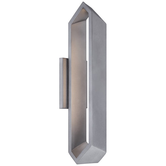 George Kovacs Pitch 18.5in 1-Light Wall Sconce | Contemporary Sand Silver Metal | Hallway & Bedroom Accent | 4.75 x 4 x 18.5 in | Model P1205-295-L
