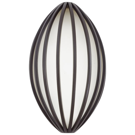 George Kovacs Corduroy LED Pocket Lantern 6in Outdoor Sconce | Contemporary Dorian Bronze and Etched White Glass | Covered Patio | Model P1232-615B-L