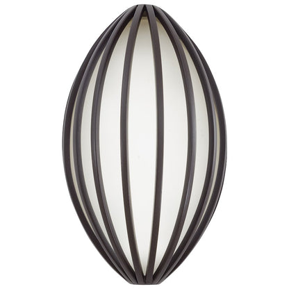 George Kovacs Corduroy LED Pocket Lantern 6in Outdoor Sconce | Contemporary Dorian Bronze and Etched White Glass | Covered Patio | Model P1232-615B-L