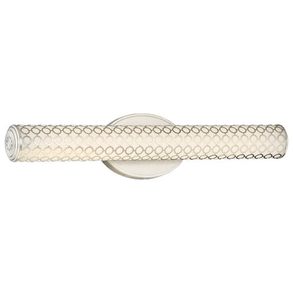George Kovacs Dots 24in 1-Light LED Bath Vanity Light | Contemporary Brushed Nickel and Etched White Glass | Bathroom Vanity | Model P1262-084-L