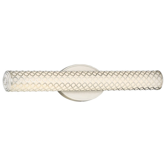 George Kovacs Dots 24in 1-Light LED Bath Vanity Light | Contemporary Brushed Nickel and Etched White Glass | Bathroom Vanity | Model P1262-084-L