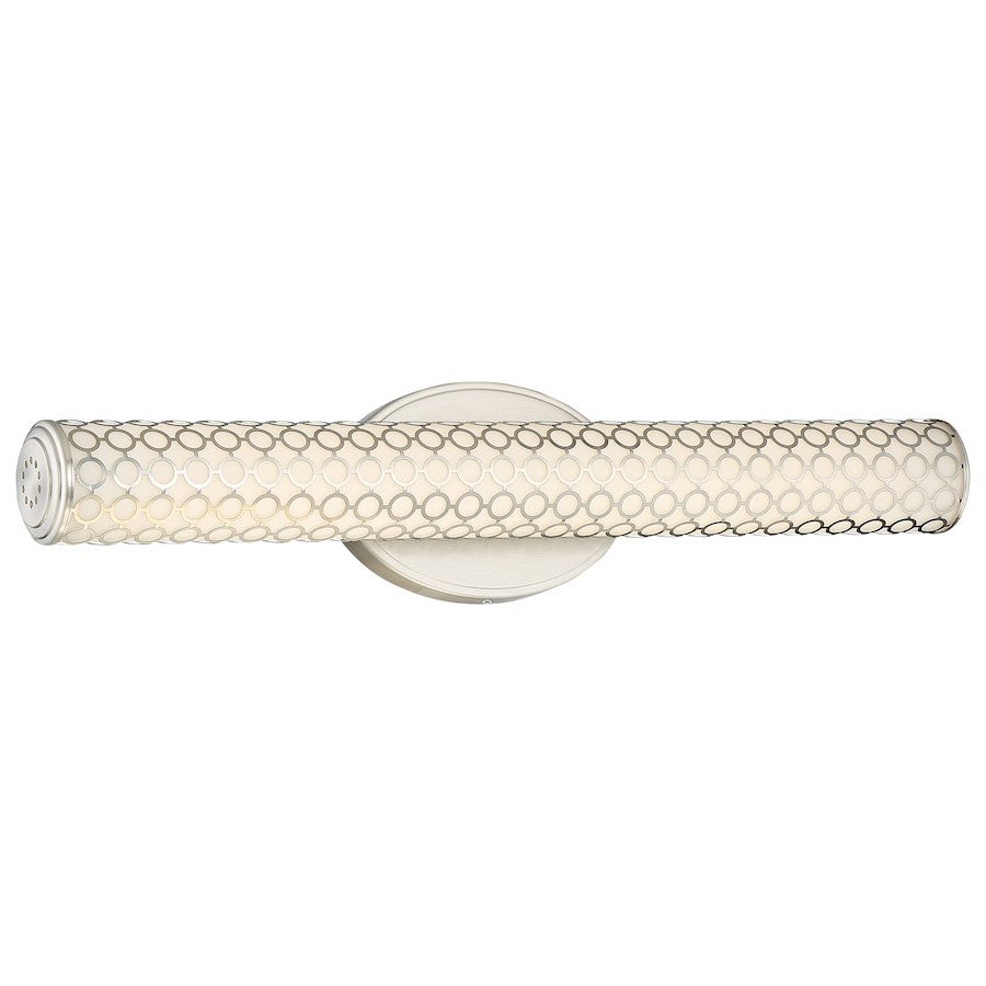 George Kovacs Dots 24in 1-Light LED Bath Vanity Light | Contemporary Brushed Nickel and Etched White Glass | Bathroom Vanity | Model P1262-084-L