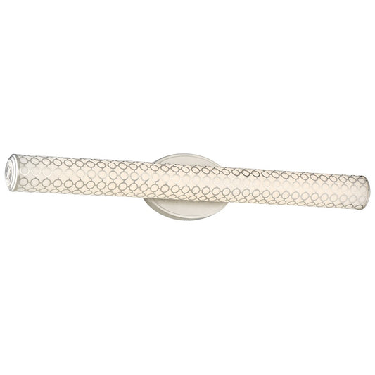 George Kovacs Dots 30in 1-Light LED Bath Vanity Light | Contemporary Brushed Nickel and Etched White Glass | Bathroom Vanity | Model P1263-084-L