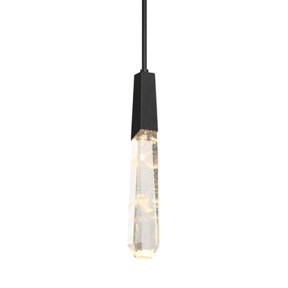 Minka George Kovacs Drifting Droplets 18in 1-Light LED Pendant | Coal Steel and Faux Rock Crystal | Hallway & Entryway | Model P1283-66A-L