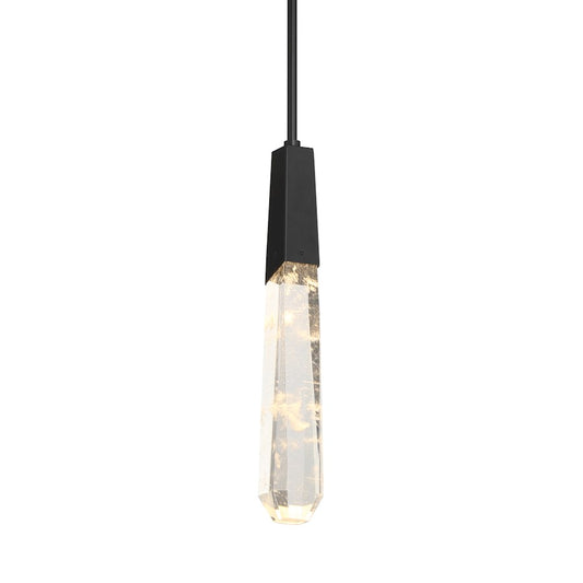 Minka George Kovacs Drifting Droplets 18in 1-Light LED Pendant | Coal Steel and Faux Rock Crystal | Hallway & Entryway | Model P1283-66A-L