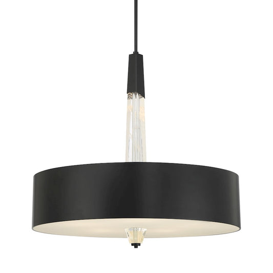 Minka George Kovacs Drifting Droplets 28in 1-Light LED Pendant | Modern Coal and Frosted Glass | Dining Room & Entryway | Model P1285-66A-L