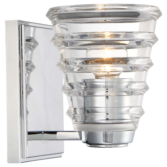 George Kovacs Arctic 1-Light Bathroom Vanity Light | Contemporary Chrome Wall Sconce | Bathroom Vanity | 5 x 5 x 7 in | Model P1291-077