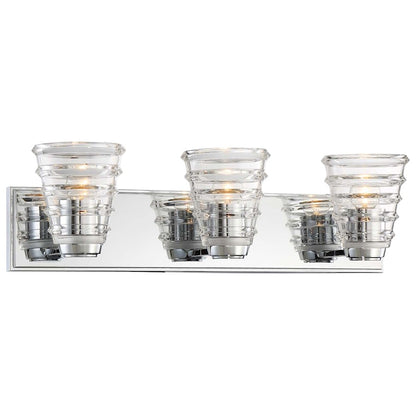 George Kovacs Arctic 3-Light Bathroom Vanity Light | Contemporary Chrome Vanity Lighting | Bathroom Vanity | 23 x 6 x 7 in | Model P1293-077