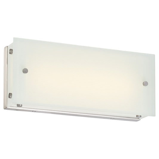 George Kovacs Button 13in 1-LED Bath Vanity Light | Contemporary Brushed Nickel and Etched White Reeded Glass | Bathroom Vanity & | Model P1322-084-L