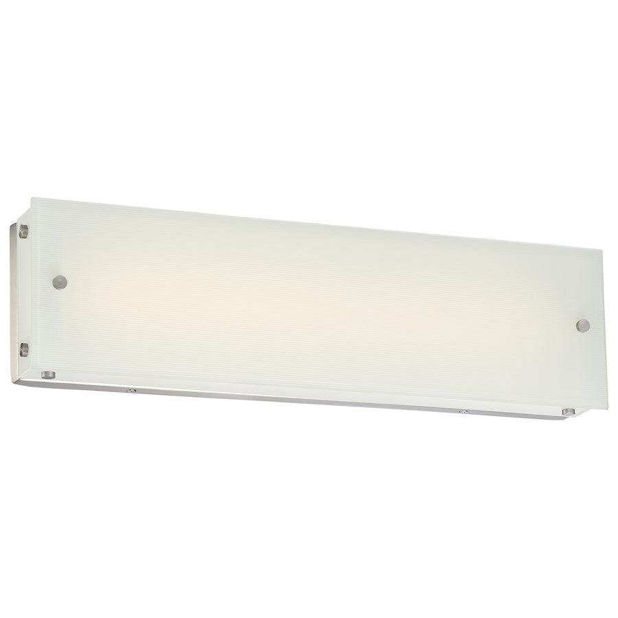 George Kovacs Button 20in 1-Light Bathroom Vanity Light | Brushed Nickel and Etched Glass | Bathroom Vanity | 20 x 3 x 6 in | Model P1323-084-L