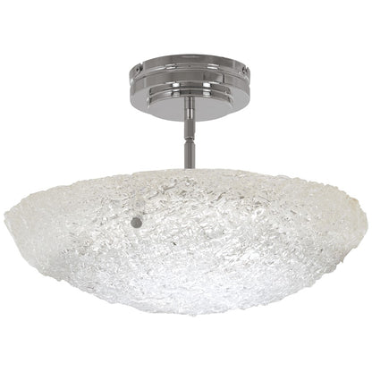George Kovacs Forest Ice 16in LED Pendant | Modern Chrome and Frosted Glass | Kitchen Island & Dining Room | 16 x 16 x 5 in | Model P1387-077-L