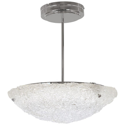 George Kovacs Forest Ice 20in 1-Light Pendant | Chrome and Frosted Glass | Kitchen Island & Dining Room | 20 x 20 x 13 in | Model P1388-077-L