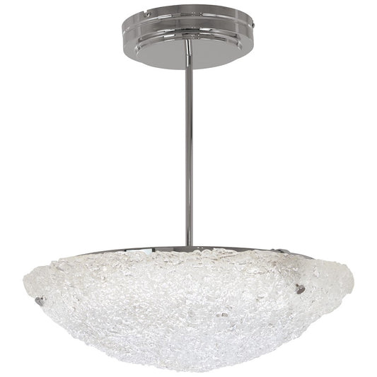 George Kovacs Forest Ice 20in 1-Light Pendant | Chrome and Frosted Glass | Kitchen Island & Dining Room | 20 x 20 x 13 in | Model P1388-077-L