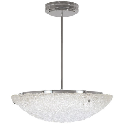 George Kovacs Forest Ice 16in 1-Light Pendant | Chrome and Frosted Glass | Kitchen Island & Dining Room | 16 x 16 x 12 in | Model P1389-077-L