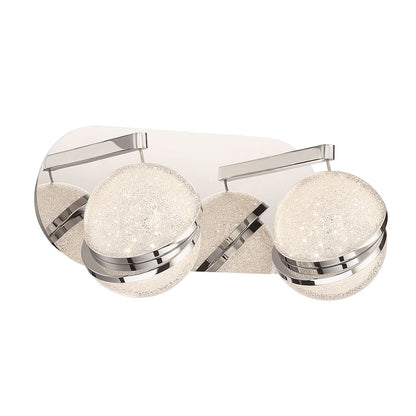 George Kovacs Silver Slice 2-Light LED Bath | Contemporary Chrome | Bathroom Vanity Light | 12.5 x 6.5 x 6.5 in | Model P1432-077-L