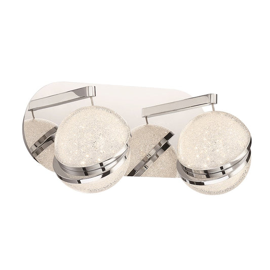 George Kovacs Silver Slice 2-Light LED Bath | Contemporary Chrome | Bathroom Vanity Light | 12.5 x 6.5 x 6.5 in | Model P1432-077-L