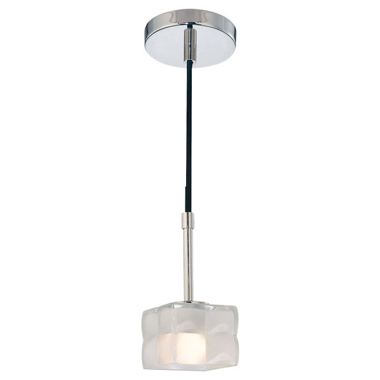 George Kovacs Squared 4in 1-Light Mini Pendant | Polished Nickel Contemporary Pillow Glass | Kitchen Island & Dining Room | Model P1451-613