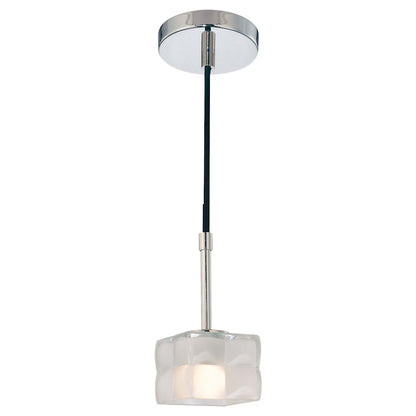 George Kovacs Squared 4in 1-Light Mini Pendant | Polished Nickel Contemporary Pillow Glass | Kitchen Island & Dining Room | Model P1451-613