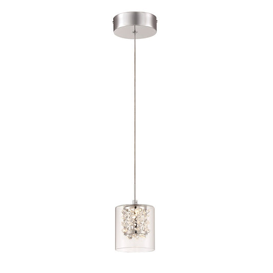 George Kovacs Wild Gems 5in LED Mini Pendant | Contemporary Chrome | Kitchen Island & Bar | 4.75 x 4.75 x 8 in | Model P1470-077-L