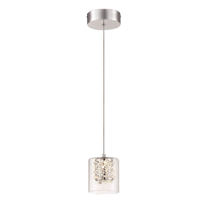George Kovacs Wild Gems 5in LED Mini Pendant | Contemporary Chrome | Kitchen Island & Bar | 4.75 x 4.75 x 8 in | Model P1470-077-L