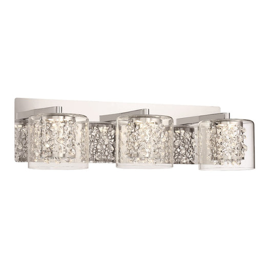 George Kovacs Wild Gems 20in 3-Light LED Bath Vanity Light | Modern Chrome and Clear Glass | Bathroom Vanity & Powder Room | Model P1473-077-L