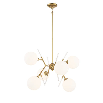 Minka George Kovacs Polares 6-Light Chandelier | Transitional Honey Gold Finish | Dining Room & Living Room | 28in W x 19in H | Model P1486-248