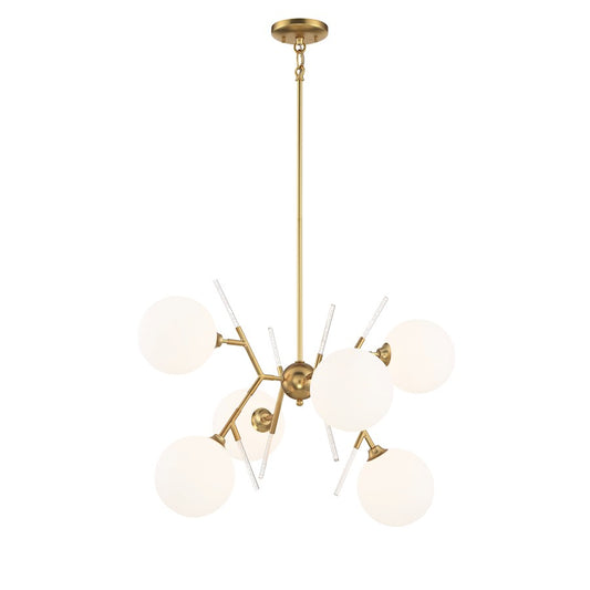 Minka George Kovacs Polares 6-Light Chandelier | Transitional Honey Gold Finish | Dining Room & Living Room | 28in W x 19in H | Model P1486-248