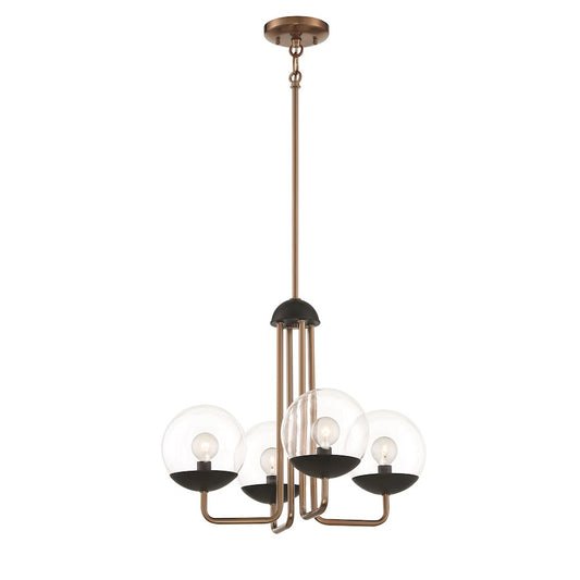 Minka George Kovacs Outer Limits 19in 4-Light Chandelier | Transitional Painted Bronze and Natural Brush | Dining Room & Living | Model P1504-416