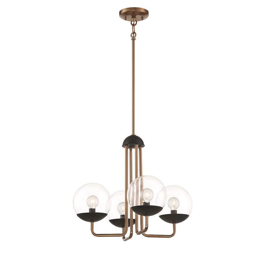Minka George Kovacs Outer Limits 19in 4-Light Chandelier | Transitional Painted Bronze and Natural Brush | Dining Room & Living | Model P1504-416