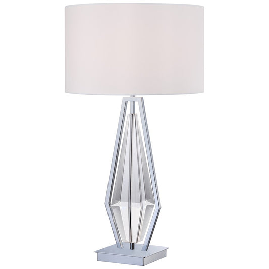 George Kovacs P1606-077 1-Light Table Lamp | Chrome Contemporary | Living Room & Bedroom Accent | 17 x 31 in | Model P1606-077