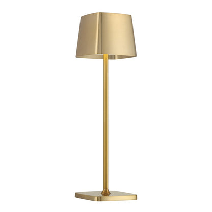 Minka George Kovacs Task Portables 14in LED Table Lamp | Soft Brass Steel and Aluminum | Desk & Bedside Task Light | 4 x 4 x 14 in | Model P1665-695-L